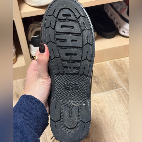 COACH Signature Fern Lace-Up Corset Signature Logo Rain Boots Black Sz 9 - Picture 6 of 7